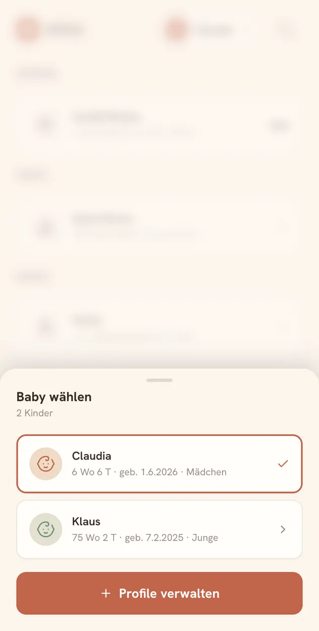 Mira App — Ansicht Profil